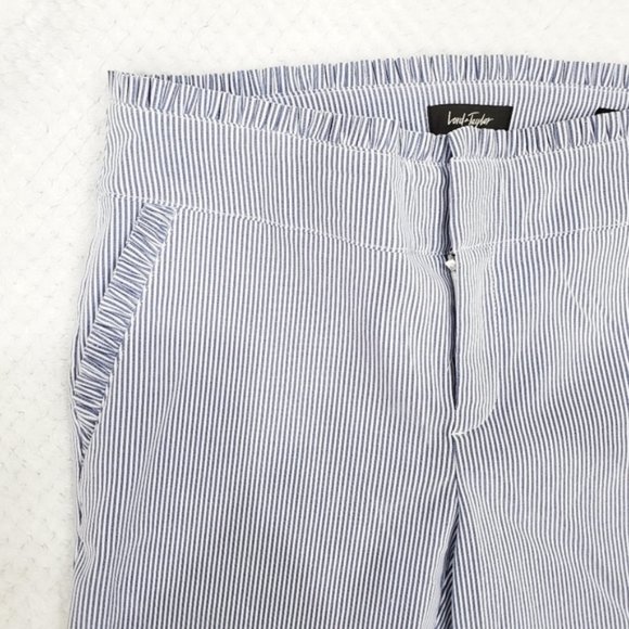 Lord &Taylor Striped White-Blue Pants Size 4 - Picture 3 of 10